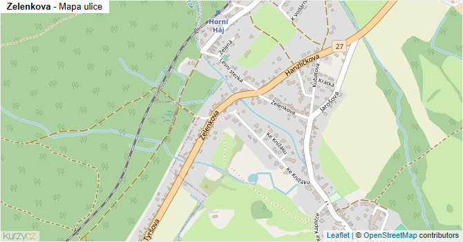 Zelenkova - mapa ulice