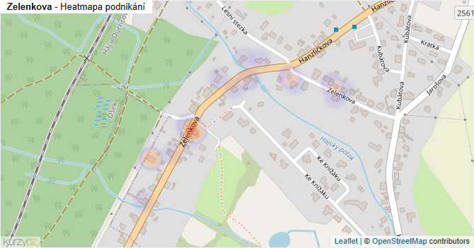 Zelenkova - mapa podnikání