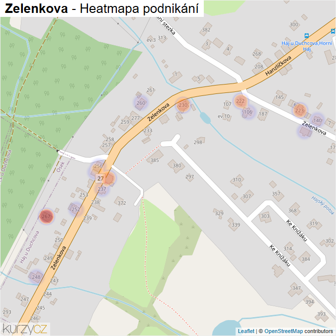 Mapa Zelenkova - Firmy v ulici.
