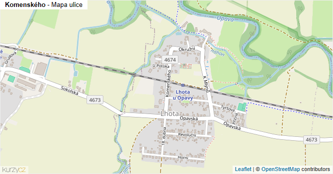 Komenského - mapa ulice