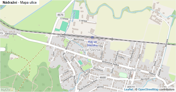 Nádražní - mapa ulice