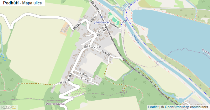 Podhůří - mapa ulice