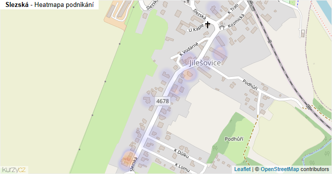 Slezská - mapa podnikání