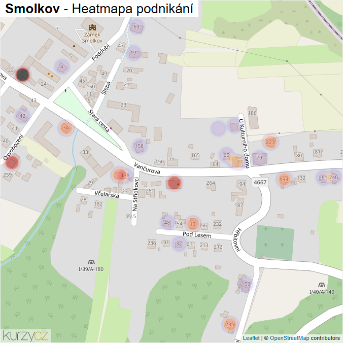 Mapa Smolkov - Firmy v části obce.
