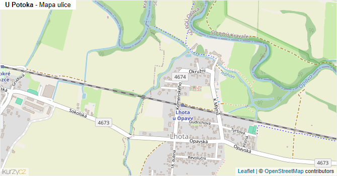 U Potoka - mapa ulice