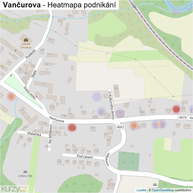 Mapa Vančurova - Firmy v ulici.