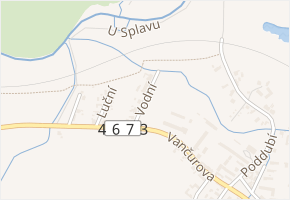 Vodní v obci Háj ve Slezsku - mapa ulice