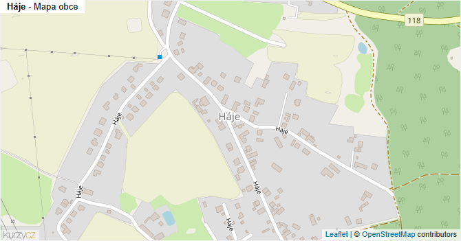 Háje - mapa obce