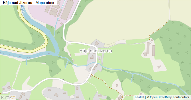 Háje nad Jizerou - mapa obce