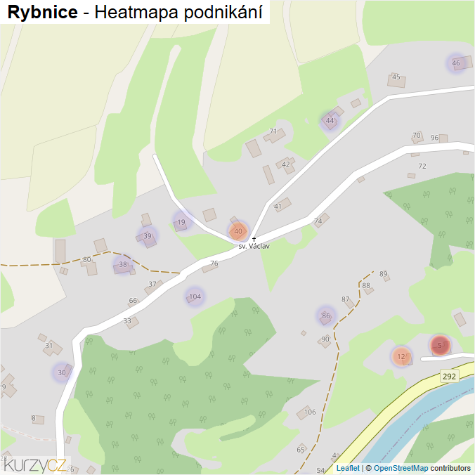 Mapa Rybnice - Firmy v části obce.