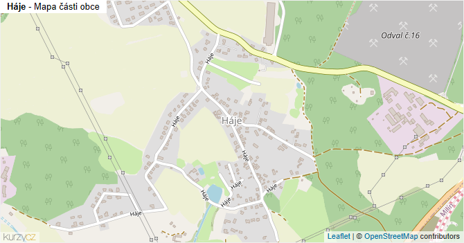 Háje - mapa části obce
