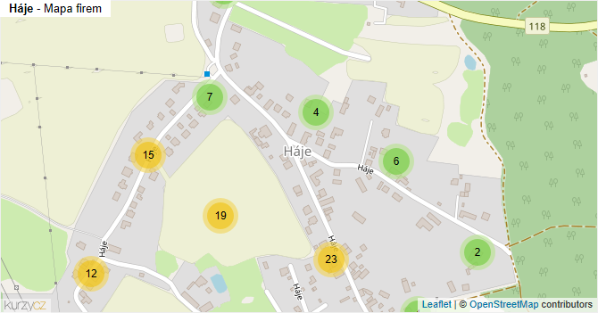 Háje - mapa firem