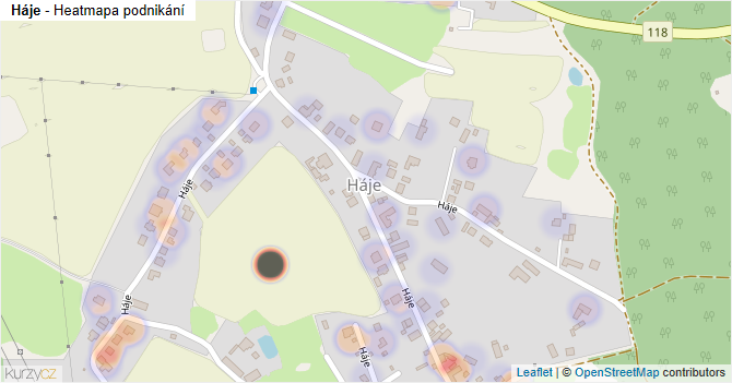 Háje - mapa podnikání
