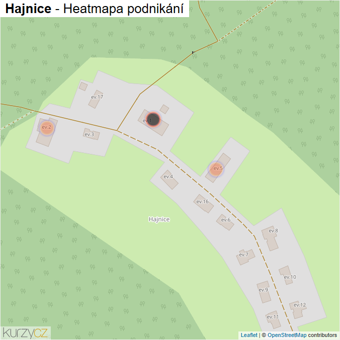 Mapa Hajnice - Firmy v obci.