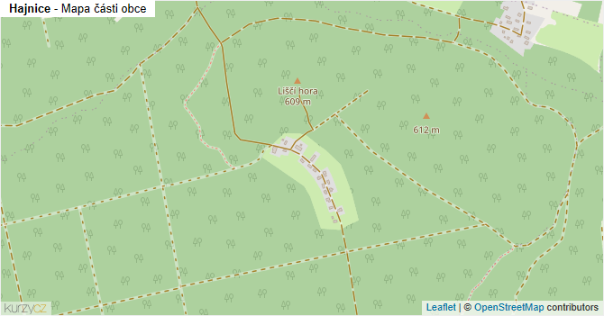 Hajnice - mapa části obce