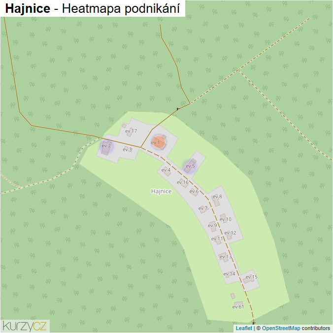 Mapa Hajnice - Firmy v části obce.