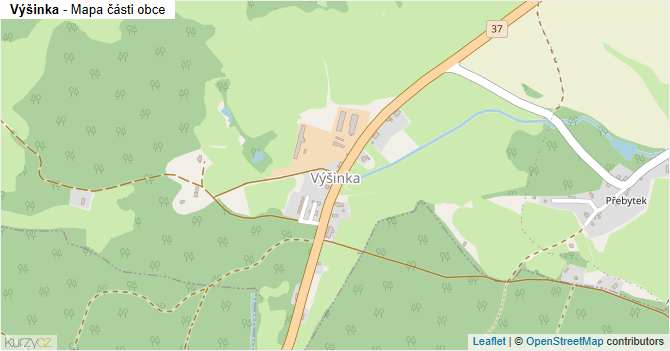 Výšinka - mapa části obce