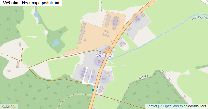 Výšinka - mapa podnikání