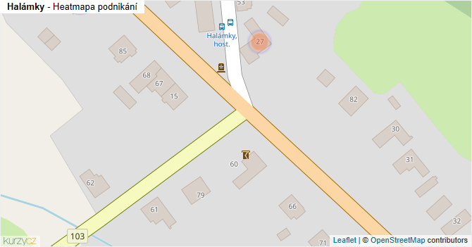 Halámky - mapa podnikání