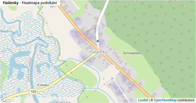 Halámky - mapa podnikání