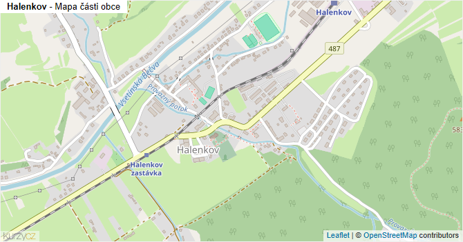 Halenkov - mapa části obce