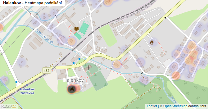 Halenkov - mapa podnikání