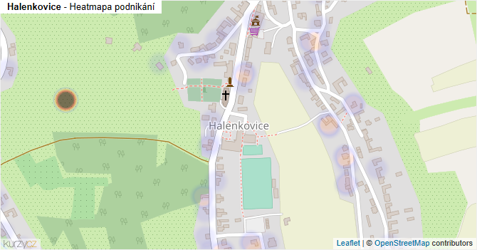 Halenkovice - mapa podnikání