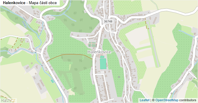 Halenkovice - mapa části obce