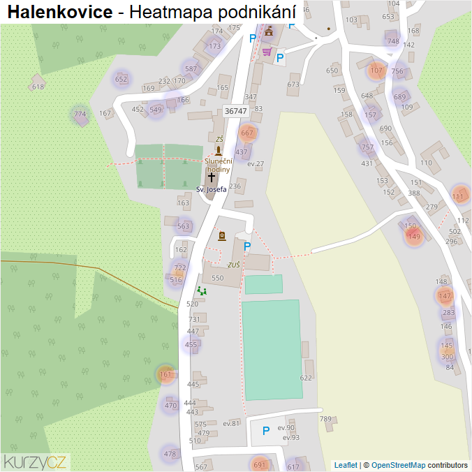 Mapa Halenkovice - Firmy v části obce.
