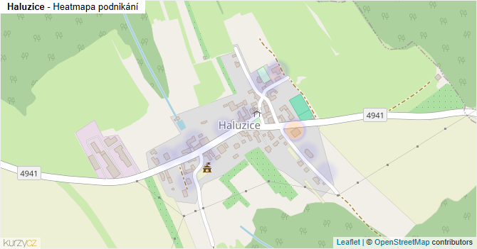 Haluzice - mapa podnikání