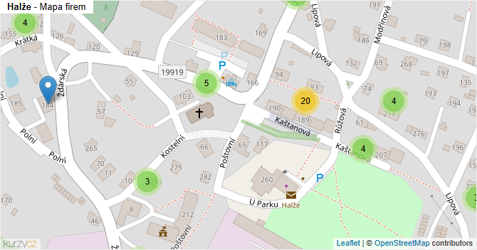 Halže - mapa firem