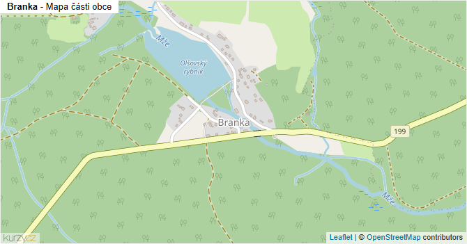 Branka - mapa části obce
