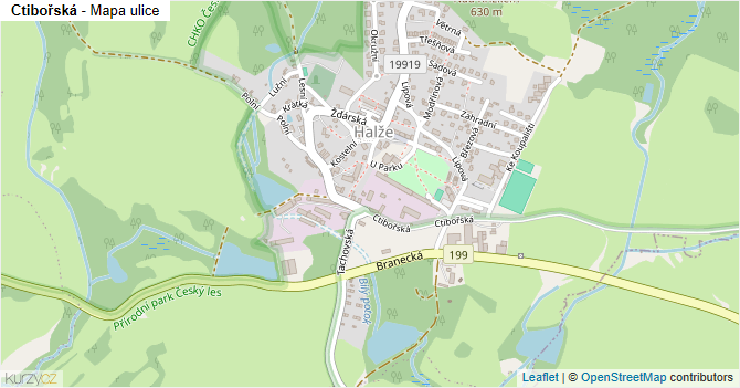 Ctibořská - mapa ulice