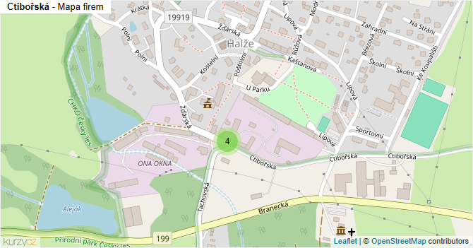 Ctibořská - mapa firem