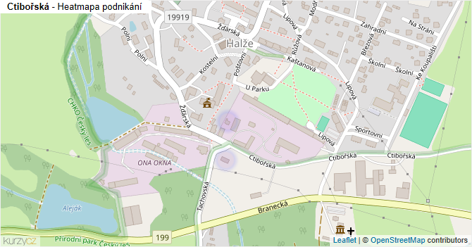 Ctibořská - mapa podnikání