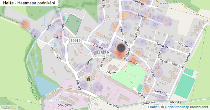 Halže - mapa podnikání