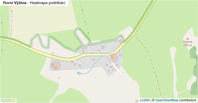 Horní Výšina - mapa podnikání