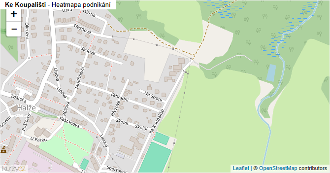 Ke Koupališti - mapa podnikání
