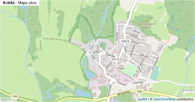 Krátká - mapa ulice