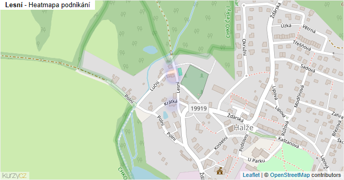 Lesní - mapa podnikání
