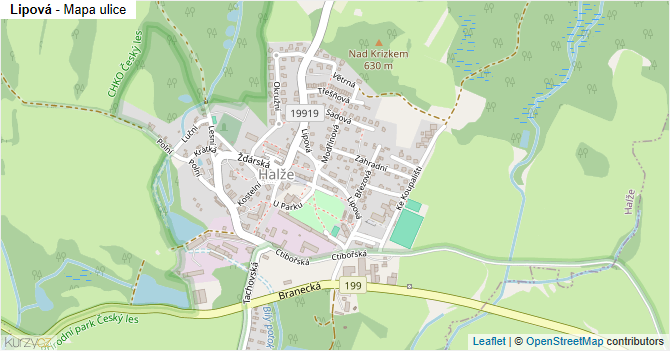 Lipová - mapa ulice