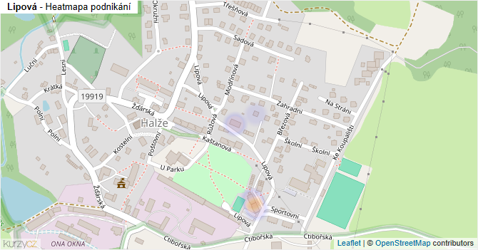 Lipová - mapa podnikání