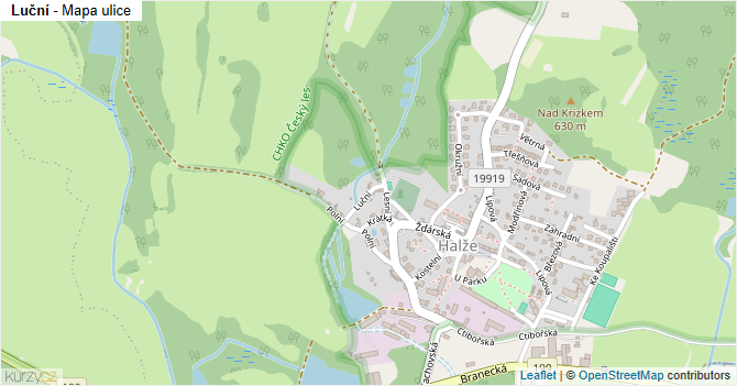 Luční - mapa ulice
