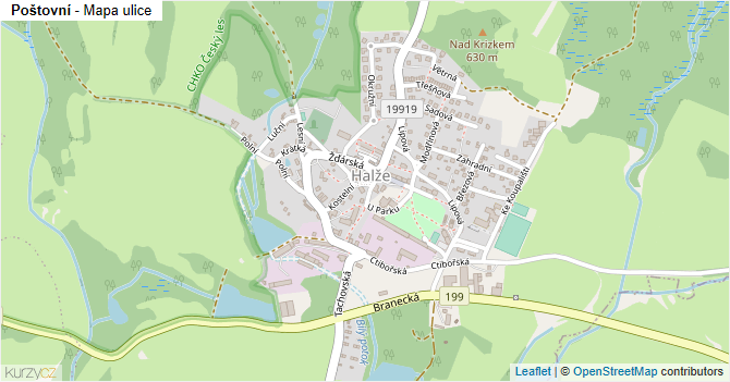 Poštovní - mapa ulice