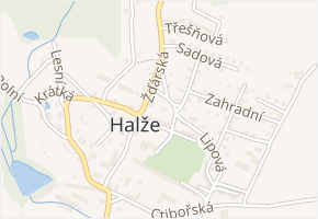 Růžová v obci Halže - mapa ulice