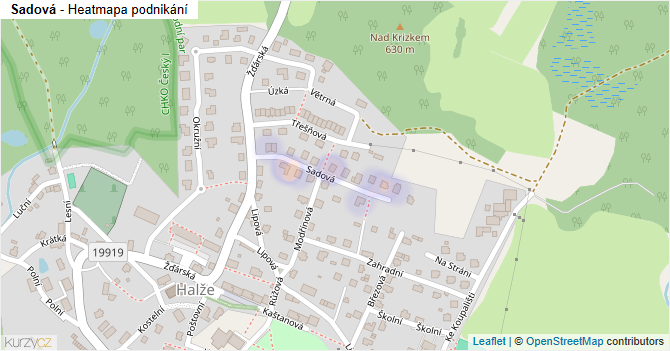 Sadová - mapa podnikání