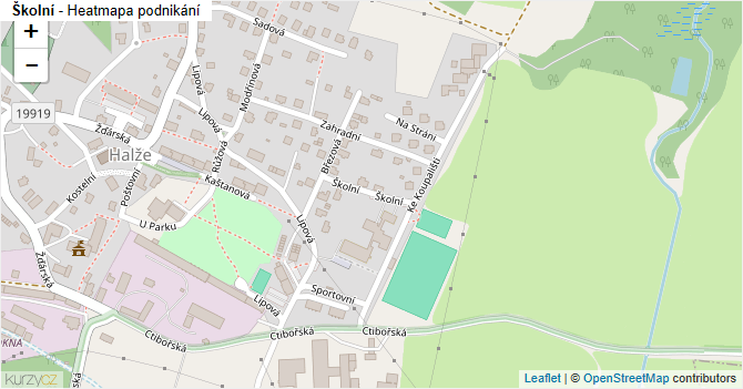 Školní - mapa podnikání