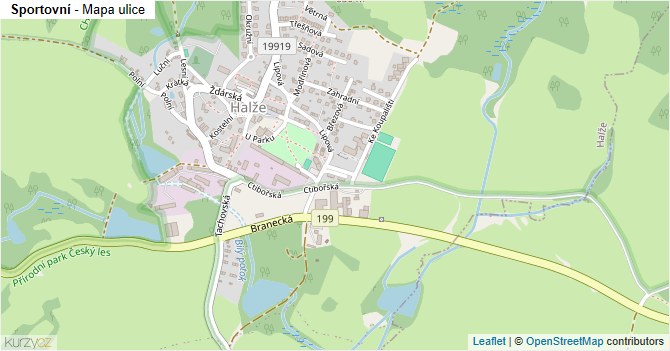 Sportovní - mapa ulice