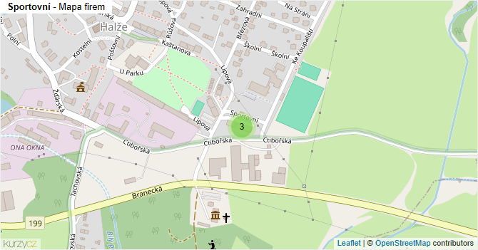 Sportovní - mapa firem