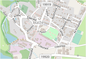 U Parku v obci Halže - mapa ulice